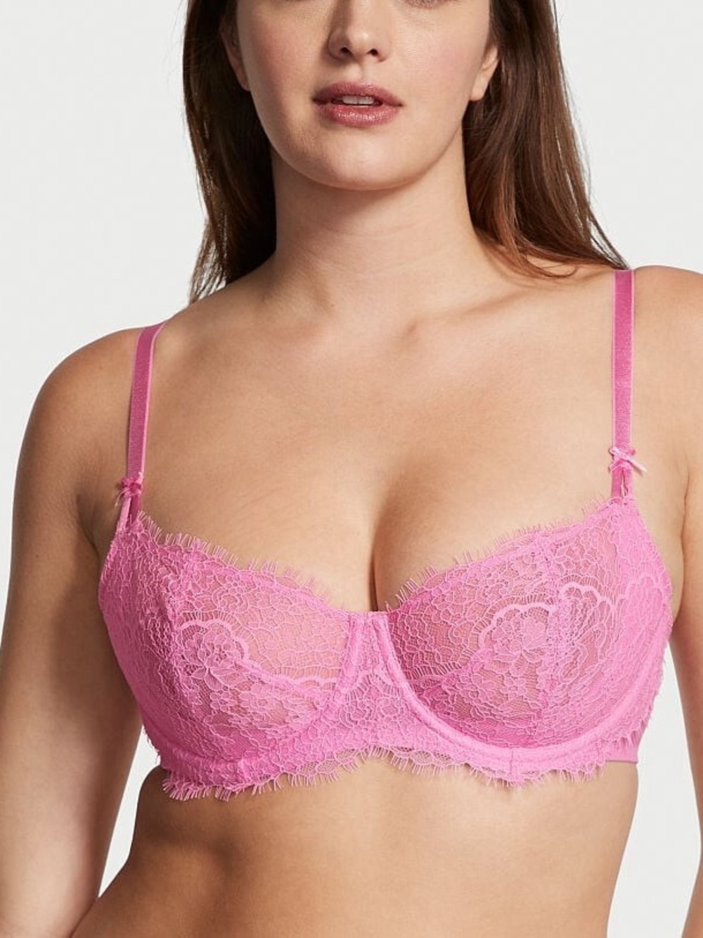 Victoria's Secret Dream Angels Pink Lace Push Up Without Padding Bra - 32B